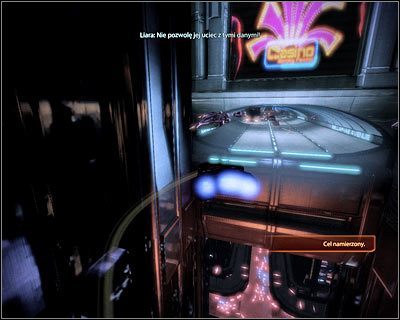 Tuż po wyleceniu z tuneliku dwukrotnie skręć w prawo, kierując się w stronę znacznie większego tunelu (powyższy screen) - (8) Kontynuowanie pościgu za Vasir z użyciem ścigacza - Kryjówka Handlarza Cieni - Mass Effect 2: Lair of the Shadow Broker - poradnik do gry