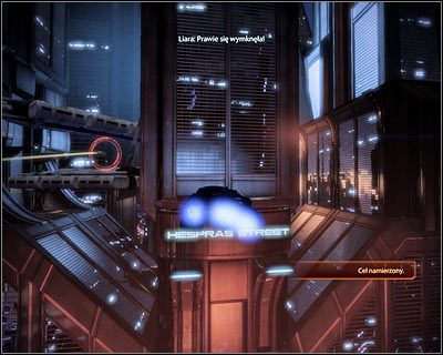 Leć prosto, ale przy pierwszej możliwej okazji skręć w lewo - (8) Kontynuowanie pościgu za Vasir z użyciem ścigacza - Kryjówka Handlarza Cieni - Mass Effect 2: Lair of the Shadow Broker - poradnik do gry