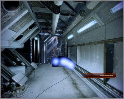 Przygotuj się do wykonania skrętu w lewo - (8) Kontynuowanie pościgu za Vasir z użyciem ścigacza - Kryjówka Handlarza Cieni - Mass Effect 2: Lair of the Shadow Broker - poradnik do gry