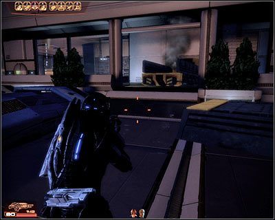 Musisz prowadzić walki do momentu zlikwidowania wszystkich najemników i otrzymania informacji o uaktualnionym celu misji - (10) Zbadanie pojazdu Teli Vasir - Kryjówka Handlarza Cieni - Mass Effect 2: Lair of the Shadow Broker - poradnik do gry