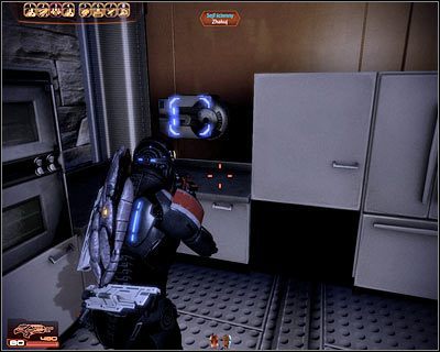 Wejdź do prawego budynku i poświęć chwilę na zbadanie okolicy - (11) Podążanie za śladami krwi - Kryjówka Handlarza Cieni - Mass Effect 2: Lair of the Shadow Broker - poradnik do gry
