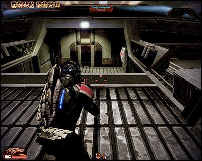 Wybierz nowo udostępnione wąskie przejście, które prowadzi w stronę mostu - (13) Odnalezienie wejścia na pokład statku Handlarza Cieni - Kryjówka Handlarza Cieni - Mass Effect 2: Lair of the Shadow Broker - poradnik do gry