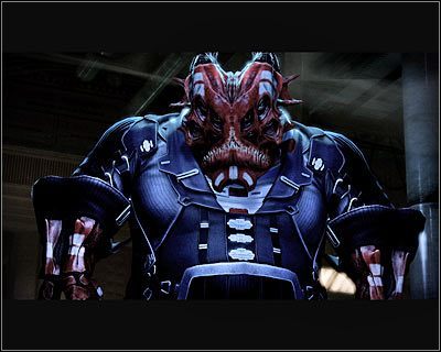 Próba otwarcia nowych drzwi doprowadzi do wyświetlenia cut-scenki ze spotkania z Handlarzem Cieni - (16) Odnalezienie Handlarza Cieni - Kryjówka Handlarza Cieni - Mass Effect 2: Lair of the Shadow Broker - poradnik do gry