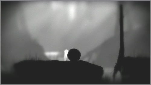 Natrafimy tak na kamień blokujący drogę, ostrożnie przesuwamy go w prawo [1] - Rozdział 5 | Opis przejścia Limbo - Limbo - poradnik do gry