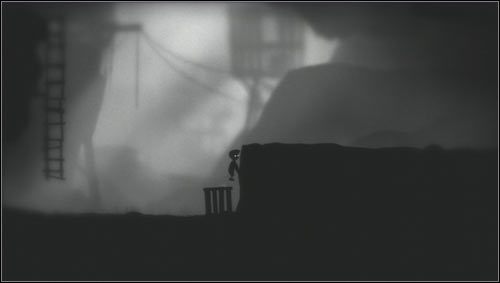 Po spadnięciu na ziemie przesuwamy skrzynię w prawo pod niewysokie urwisko [1] - Rozdział 11 | Opis przejścia Limbo - Limbo - poradnik do gry