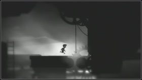 Pierwsza lina znajduje się nad przepaścią zaraz obok ciężarków [1] - Rozdział 14 | Opis przejścia Limbo - Limbo - poradnik do gry