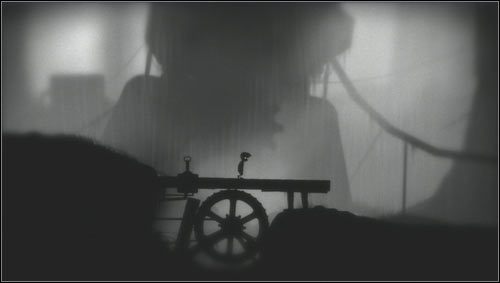 Wyskakujemy teraz na platformę nad maszyną, przesuwamy dźwignię i przytrzymujemy ją, aż zacznie padać deszcz [1] - Rozdział 16 | Opis przejścia Limbo - Limbo - poradnik do gry