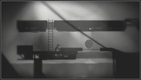 Musimy teraz czym prędzej przesunąć kawałek podłogi [1] i nie puszczając go poczekać, aż z wody wyskoczy balon - Rozdział 17 | Opis przejścia Limbo - Limbo - poradnik do gry