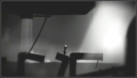 Idąc przymusowo w prawo wskakujemy na platformę ze skrzynią, a następnie na pierwszą a potem drugą drabinę [1] - Rozdział 18 | Opis przejścia Limbo - Limbo - poradnik do gry