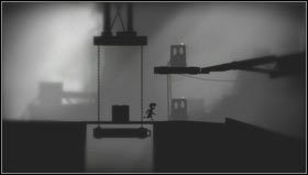 Znajdziemy się przy windzie sterowanej za pomocą dwóch budek oznaczonych strzałkami [1] - Rozdział 23 | Opis przejścia Limbo - Limbo - poradnik do gry