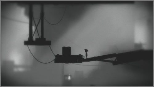 Przy pomocy budki uruchamiamy windę i wraz ze skrzynią jedziemy na wyższy poziom - Rozdział 23 | Opis przejścia Limbo - Limbo - poradnik do gry