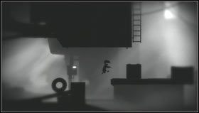 Schodzimy teraz w dół i cofamy się w lewo, aż nie natrafimy na oponę [1] - Rozdział 26 | Opis przejścia Limbo - Limbo - poradnik do gry