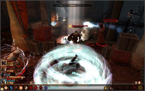 Potem dojdziesz do kamiennych schodów (4), z których zleci banda krasnoludów, ich nadzorca oraz imający się magii alchemik Koterii - Kryjówka Kartelu | Dragon Age II Dziedzictwo - Dragon Age II: Dziedzictwo - poradnik do gry