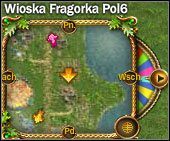 Tuż nad minimapą znajdziesz nazwę lokalizacji, w której aktualnie się znajdujesz oraz nazwę serwera, który wybrałeś podczas tworzenia postaci (w tym wypadku Pol6) - Omówienie podstawowych elementów | Podstawowe informacje | Fragoria - Fragoria - pierwsze kroki - poradnik do gry