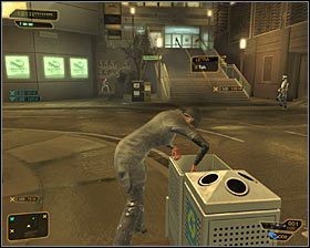 Po skorzystaniu z drabiny podejdź do zamka elektronicznego #1 - (2) Przedostanie się do wnętrza posterunku | Deus Ex Bunt Ludzkości - Deus Ex: Bunt Ludzkości - Directors Cut - poradnik do gry