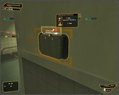 Jeżeli na posterunek przedostałeś się wejściem przez kanały, to czeka Cię przeprawa przez korytarz ochraniany przez kilka systemów bezpieczeństwa - (3) Dotarcie do kostnicy | Deus Ex Bunt Ludzkości - Deus Ex: Bunt Ludzkości - Directors Cut - poradnik do gry