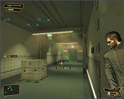 To nie koniec kłopotów, bo za rogiem znajduje się kamera ochrony - (3) Dotarcie do kostnicy | Deus Ex Bunt Ludzkości - Deus Ex: Bunt Ludzkości - Directors Cut - poradnik do gry