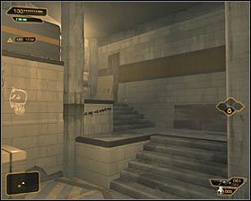 Korzystając z okazji możesz rozejrzeć się po tej okolicy, zaglądając do tutejszych kontenerów - (1) Zbadanie obszaru wokół lądowiska | Deus Ex Bunt Ludzkości - Deus Ex: Bunt Ludzkości - Directors Cut - poradnik do gry