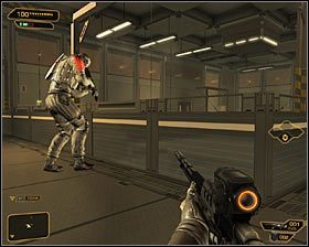 Jako kolejny powinien zostać zneutralizowany wartownik patrolujący wschodnią część balkoników #1 - (3) Wariant pokojowy - Przeprawa przez pierwszą część obozu | Bunt Ludzkości - Deus Ex: Bunt Ludzkości - Directors Cut - poradnik do gry