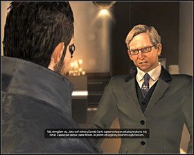 Jak zapewne pamiętasz, w celu dotarcia do biura Sarifa musisz skorzystać z dowolnej windy #1 - (2) Drugie spotkanie się z Sarifem | Deus Ex Bunt Ludzkości - Deus Ex: Bunt Ludzkości - Directors Cut - poradnik do gry