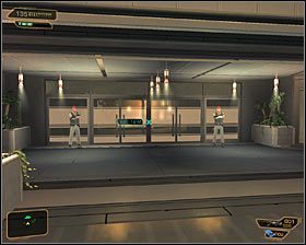 W celu dotarcia do apartamentu Tindalla musisz w pierwszej kolejności opuścić budynek Sarif Industries - Mniejsze zła | Deus Ex Bunt Ludzkości - Deus Ex: Bunt Ludzkości - Directors Cut - poradnik do gry