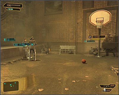 W celu odnalezienia dilerów musisz ponownie wybrać się na północ, wybierając kolejne przejścia między budynkami - Mniejsze zła | Deus Ex Bunt Ludzkości - Deus Ex: Bunt Ludzkości - Directors Cut - poradnik do gry