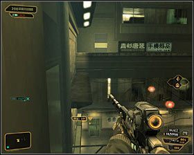 Możesz również powstrzymać się całkowicie od wyeliminowania tutejszych wartowników - (3) Wariant pokojowy - Wejście do budynku Hengsha Court Gardens - Deus Ex: Bunt Ludzkości - Directors Cut - poradnik do gry