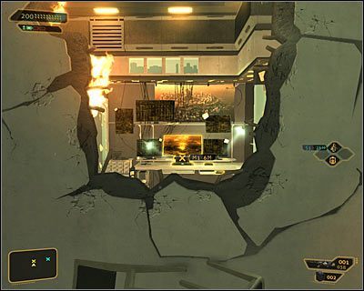 Nadrzędny cel misji to dotarcie do pomieszczenia, w którym znajduje się komputer hackera - (5) Zbadanie apartamentu hackera | Deus Ex Bunt Ludzkości - Deus Ex: Bunt Ludzkości - Directors Cut - poradnik do gry