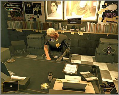 Podejdź do kierownika i rozpocznij z nim drugą rozmowę - (7) Zdobycie informacji na temat miejsca pobytu van Bruggena - Deus Ex: Bunt Ludzkości - Directors Cut - poradnik do gry