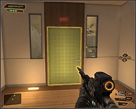 Pomieszczenie Archive A3 #1 jest z kolei ogólnodostępne, ale skrywa terminal komputerowy z zabezpieczeniem trzeciego stopnia - (1) Wariant pokojowy - Przeprawa przez biura | Deus Ex Bunt Ludzkości - Deus Ex: Bunt Ludzkości - Directors Cut - poradnik do gry