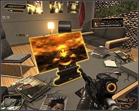 Sąsiednie biuro należy do Narhariego Kahna i niestety osobnik ten będzie przebywał w środku - (1) Wariant pokojowy - Przeprawa przez biura | Deus Ex Bunt Ludzkości - Deus Ex: Bunt Ludzkości - Directors Cut - poradnik do gry