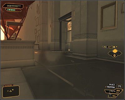 Zdecydowanie najprostszym rozwiązaniem jest skorzystanie z kamuflażu (ulepszenie System maskujący) - (4) Wariant pokojowy - Wydostanie się z apartamentu | Deus Ex Bunt Ludzkości - Deus Ex: Bunt Ludzkości - Directors Cut - poradnik do gry