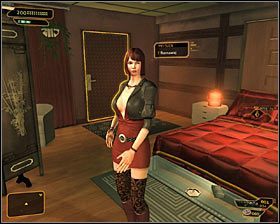 Wejdź do lewego pomieszczenia #1, w którym właściciel lokalu Edgar Lee będzie spierał się z jedną z pracownic na temat zainwestowania w ulepszenia - Szemrany interes | Deus Ex Bunt Ludzkości - Deus Ex: Bunt Ludzkości - Directors Cut - poradnik do gry