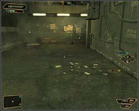 Na początek skorzystaj z drabiny znajdującej się po lewej stronie #1 - Kredyt w barze | Deus Ex Bunt Ludzkości - Deus Ex: Bunt Ludzkości - Directors Cut - poradnik do gry