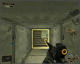 Druga ewentualność to nieczynny szyb windy #1 i następnie skorzystanie z jednego z szybów wentylacyjnych #2 - Kredyt w barze | Deus Ex Bunt Ludzkości - Deus Ex: Bunt Ludzkości - Directors Cut - poradnik do gry