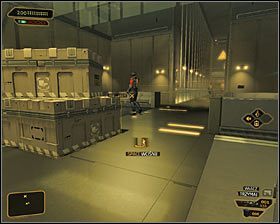 Proponuję powrócić teraz do kolejki, a to dlatego, że po kilku chwilach powinno pojawić się tu dwóch wartowników #1 - (6) Wariant pokojowy - Dotarcie do głównego obszaru piwnicy | Bunt Ludzkości - Deus Ex: Bunt Ludzkości - Directors Cut - poradnik do gry