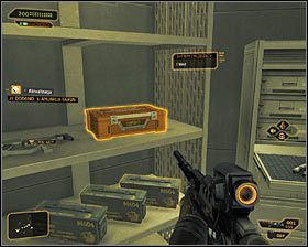 Dodatkowo dobrze byłoby włamać się do bocznego pomieszczenia zbrojowni - (7) Wariant pokojowy - Dotarcie do klatki schodowej | Deus Ex Bunt Ludzkości - Deus Ex: Bunt Ludzkości - Directors Cut - poradnik do gry