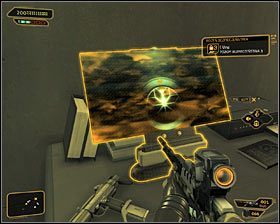 Po znalezieniu się w środku warto przede wszystkim udać się do odgrodzonego obszaru w południowo-zachodniej części biur #1 - (9) Wariant pokojowy - Dotarcie do pokoju 802-11 | Deus Ex Bunt Ludzkości - Deus Ex: Bunt Ludzkości - Directors Cut - poradnik do gry