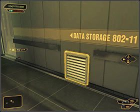 Jeżeli nie jesteś w stanie przebijać się przez ściany, to wybierz północne wyjście z pomieszczenia przetwarzania danych #1, a następnie skręć w lewo - (9) Wariant agresywny - Dotarcie do pokoju 802-11 | Deus Ex Bunt Ludzkości - Deus Ex: Bunt Ludzkości - Directors Cut - poradnik do gry