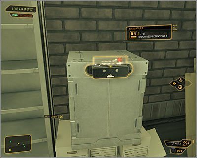 Teraz podejdź do sejfu (powyższy screen), przy którym poprzednio stał jeden z facetów w czerni - Zapomniane znajomości | Deus Ex Bunt Ludzkości - Deus Ex: Bunt Ludzkości - Directors Cut - poradnik do gry