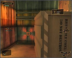 Nadal nie radzę się śpieszyć, albowiem czwartą minę dość sprytnie ukryto za pobliskimi kartonami #1 - Obalić rząd | Deus Ex Bunt Ludzkości - Deus Ex: Bunt Ludzkości - Directors Cut - poradnik do gry