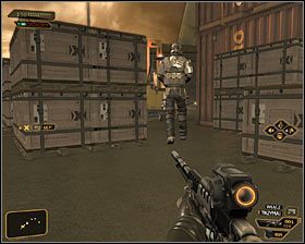 Następny krok to powyłączanie okolicznych systemów bezpieczeństwa - (5) Wariant pokojowy - Przedostanie się do wnętrza magazynu portowego - Deus Ex: Bunt Ludzkości - Directors Cut - poradnik do gry