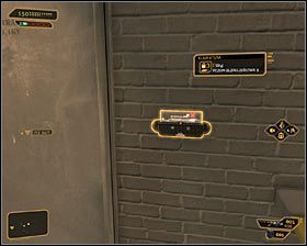 Bardziej oczywiste rozwiązanie w przypadku zajmowanego aktualnie balkoniku to udanie się w stronę widocznych w oddali drzwi #1 - (5) Wariant pokojowy - Przedostanie się do wnętrza magazynu portowego - Deus Ex: Bunt Ludzkości - Directors Cut - poradnik do gry