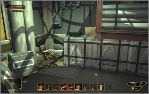 Potem otwórz pobliskie drzwi (1 na mapie) kodem 1923 - (1) Wariant agresywny - Ucieknij i znajdź swój sprzęt | Deus Ex Bunt Ludzkości - Deus Ex: Bunt Ludzkości - Directors Cut - poradnik do gry