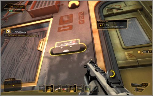 Opcjonalnie po zlikwidowaniu pierwszego marynarza, wycofaj się i zaatakuj kiedy sytuacja nieco się uspokoi, a strażnicy wrócą na swoje miejsca (ich patrole znajdziesz w punktach 1 i 2 na mapie oraz w pobliżu drzwi oznaczonych numerem 3) - (2) Wariant agresywny - Znajdź CIC | Deus Ex Bunt Ludzkości - Deus Ex: Bunt Ludzkości - Directors Cut - poradnik do gry