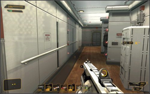 W środku powinno być spokojnie, choć przy agresywnym usposobieniu nigdy nie można być pewnym gdzie zaplatają się wartownicy - (2) Wariant agresywny - Znajdź CIC | Deus Ex Bunt Ludzkości - Deus Ex: Bunt Ludzkości - Directors Cut - poradnik do gry