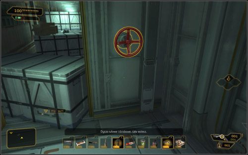 Jeśli masz naturę odkrywcy, wejdź na poziom piąty (14 na mapie), gdzie znajdziesz pewien zawór (i trochę programów hakerskich) - (3) Wariant pokojowy - Znajdź port wypadowy | Deus Ex Bunt Ludzkości - Deus Ex: Bunt Ludzkości - Directors Cut - poradnik do gry