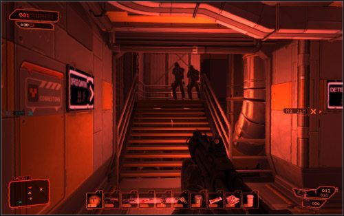 Oprócz wspomnianych wartowników, do obrony bazy włączą się także ochroniarze z wyższego poziomu - (1) Wariant agresywny - Załaduj dane biometryczne do głównego komputera więziennego - Deus Ex: Bunt Ludzkości - Directors Cut - poradnik do gry