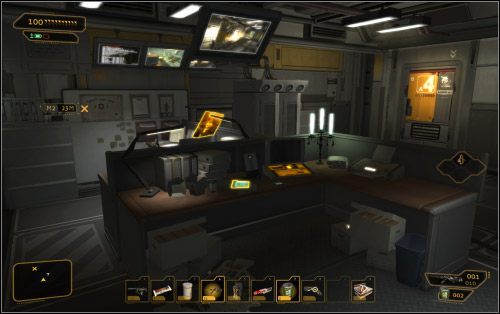 Poza wymienioną dwójką, piętra dogląda jeszcze jeden strażnik - (3) Wariant pokojowy - Zdobądź oko Burkea | Deus Ex Bunt Ludzkości - Deus Ex: Bunt Ludzkości - Directors Cut - poradnik do gry