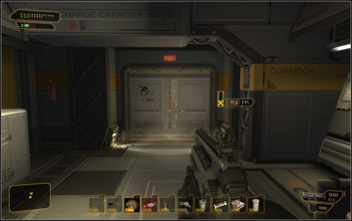 Po wszystkim pognaj do windy (5 na mapie), która zawiezie Cię do mechanika Quinna - (3) Wariant agresywny - Zdobądź oko Burkea | Deus Ex Bunt Ludzkości - Deus Ex: Bunt Ludzkości - Directors Cut - poradnik do gry